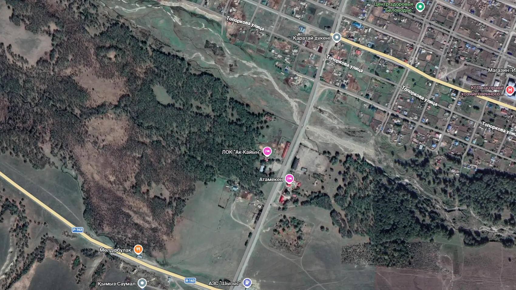 Карта проезда к Пантолечебнице Ақ-Қайың